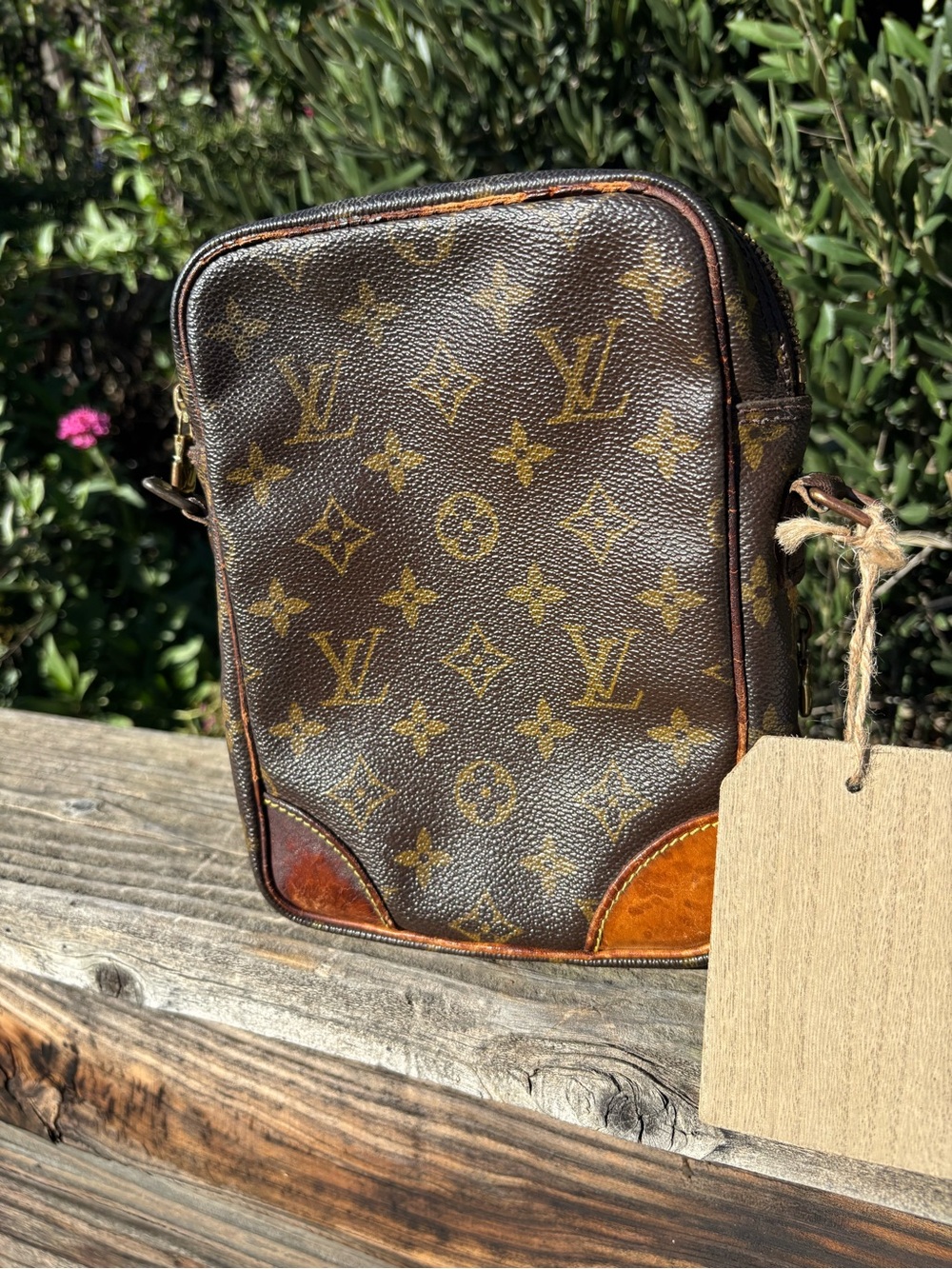 Louis Vuitton Brown Monogram Fringe Phone Pouch with Turquoise Studs - Picture 6 of 10